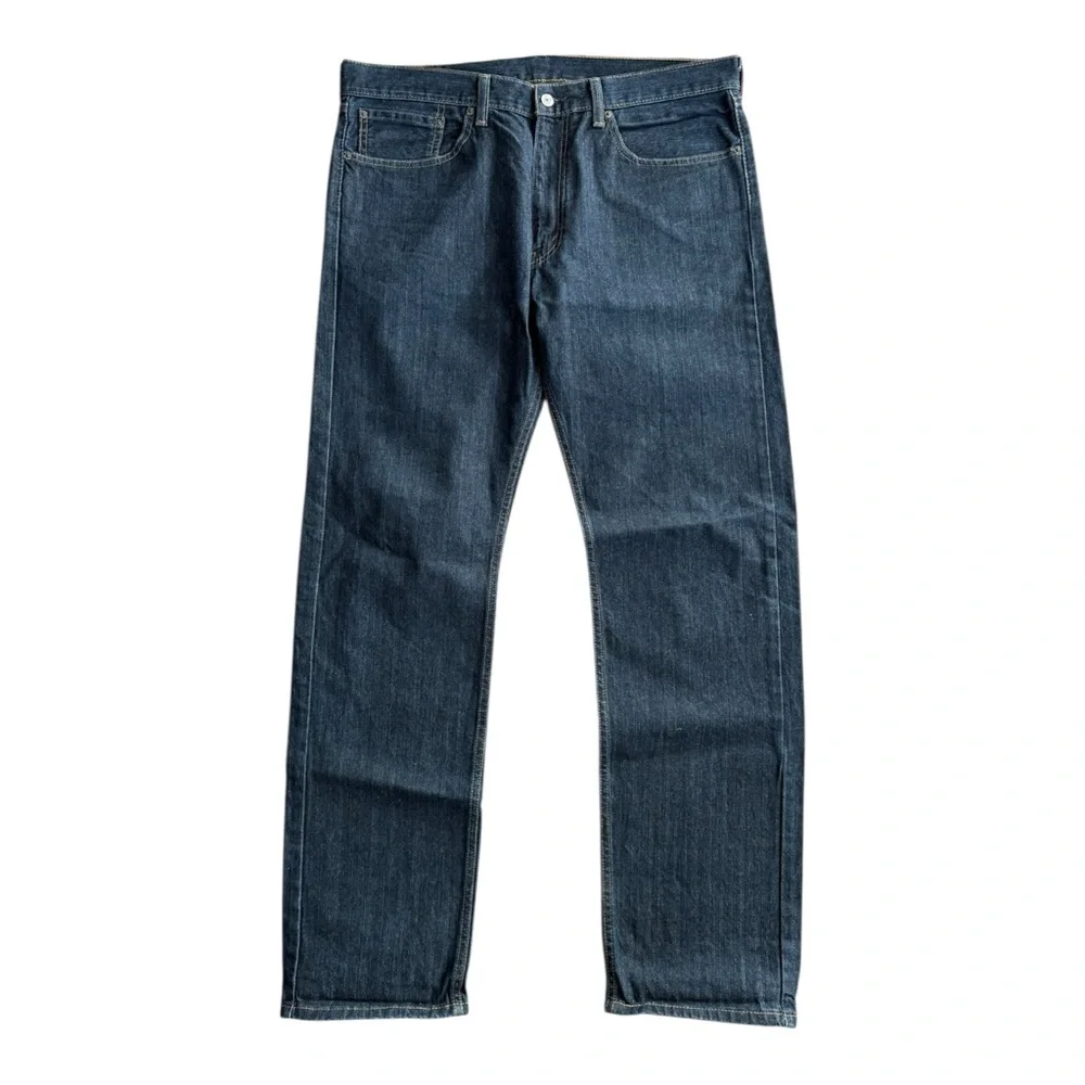 Levi's Men’s 505 TALL Dark Blue Wash Straight Leg Jeans Size 36W 34L